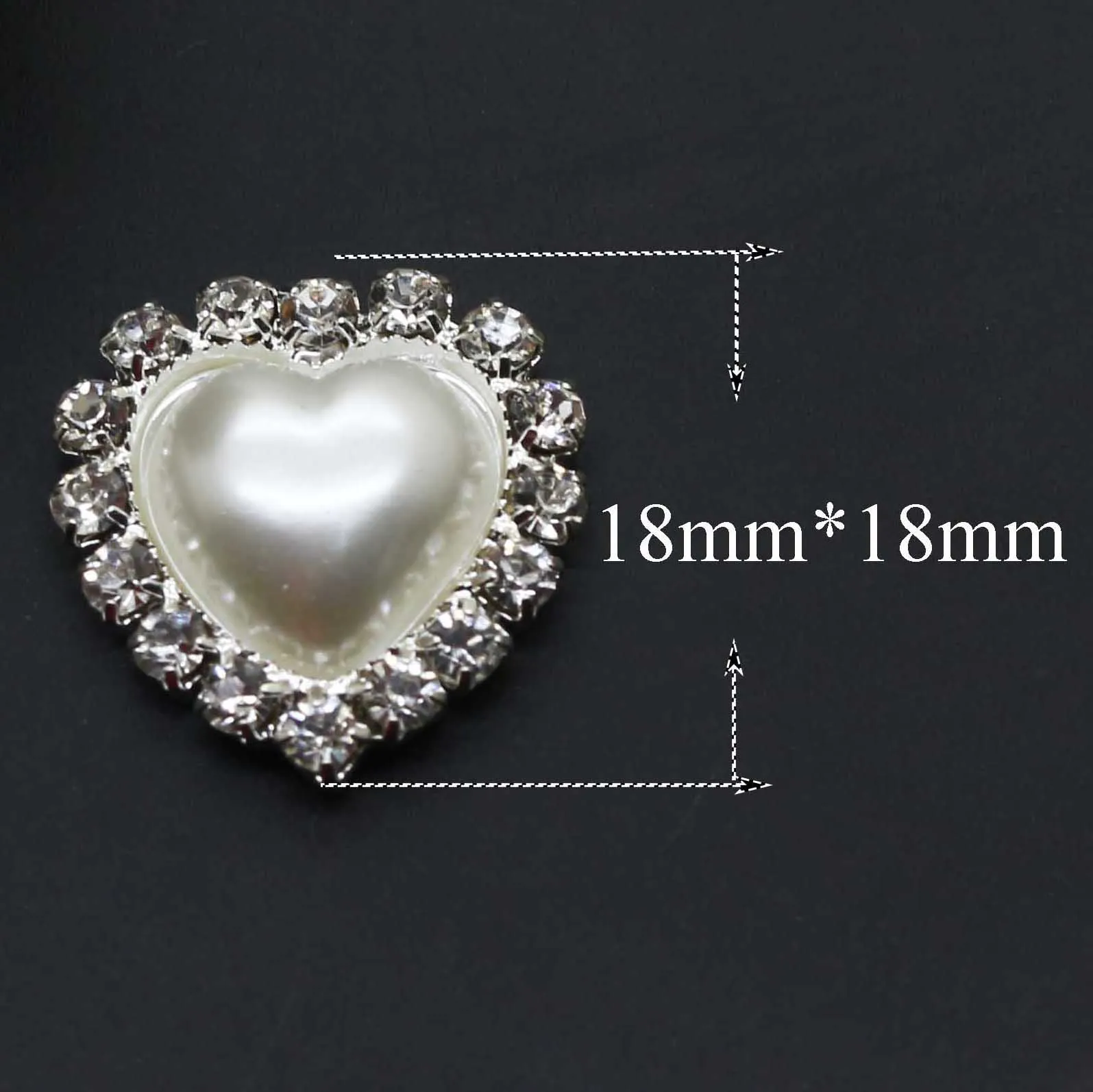 No.7 18mmX18mm 10 шт., белый жемчуг, стразы, пуговицы, металлическое украшение для свадебных приглашений, кнопка, брелок для волос, цветок, центр скрапбукинга - Цвет: No.7 18mmX18mm