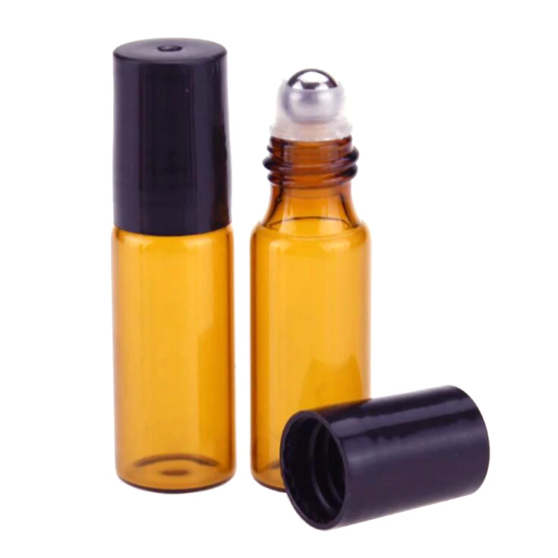 100 шт./лот 5 мл 1/6 унций рулон на янтарные ароматизированные стеклянные бутылки