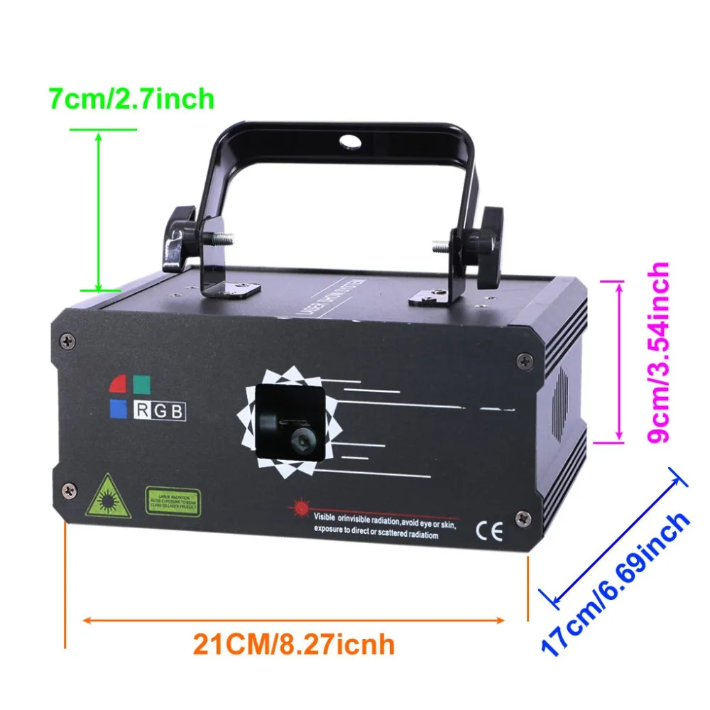 Sharelife Mini 500 МВт RGB Полноцветный анимационный узор DMX луч Лазерный свет для