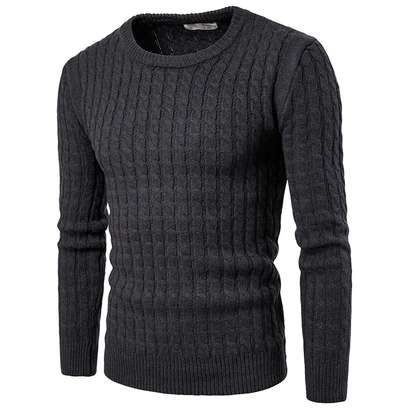 Новое поступление 2018 Весенняя мода мужской вязаный пуловер с круглым вырезом