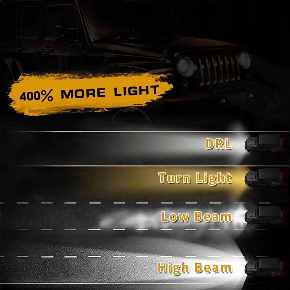 7 дюймовые Автомобильные светодиодные галогенные фары дальнего и ближнего света