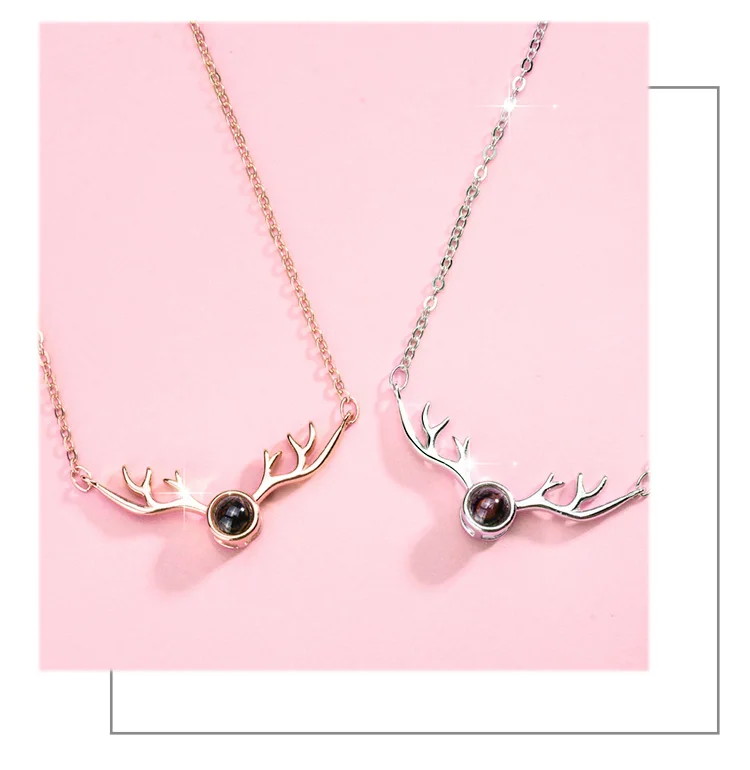 Angel Caller 925 Sterling Silver 100 Languages I Love You Necklace Projective Sparkly Pendant Romantic Love Memory Jewelry Gift