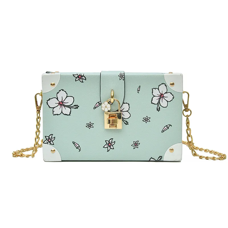 Маленькая женская сумка сумки на плечо для женщин 2018 милая с цветами и цепочкой