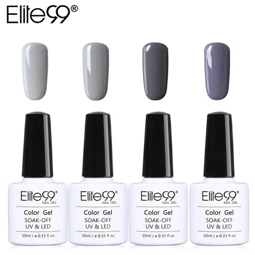 N-NNH-10ML-C005 Elite99 10 мл гель для ногтей серый цвет УФ светодиодный Гель-лак для ногтей долговечный растворимый лак 4 шт./лот Гель-лак - Цвет: N-NNH-10ML-C005