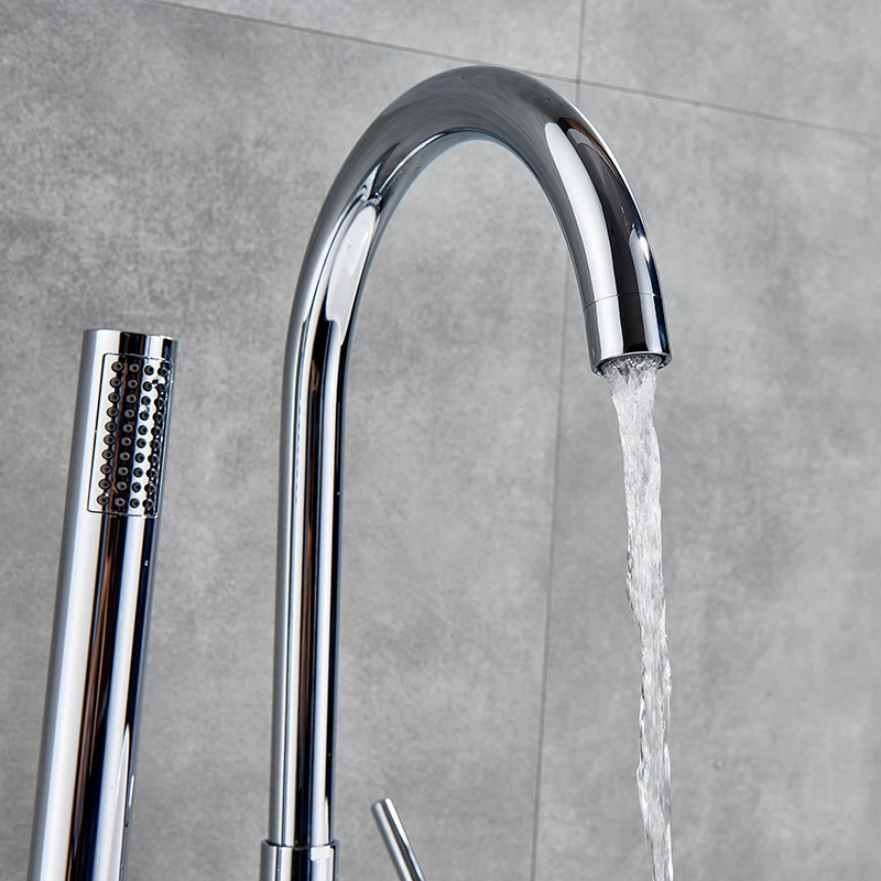 Contemporary Chrome Bathroom Tub Mixer Tap Two Model Switch Thermostatic Faucet Floor Mount With Handle Shower | Обустройство дома