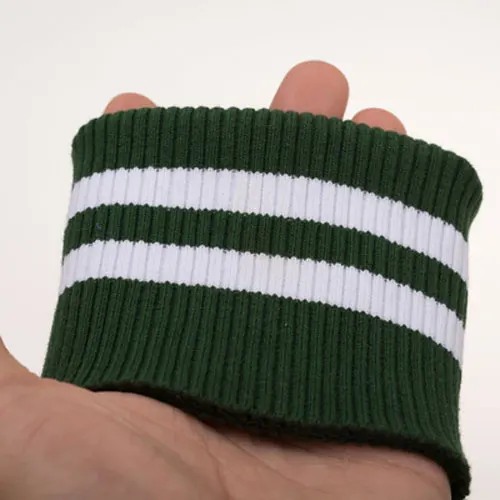green white 7*9 см полосатые трикотажные манжеты, отделка одежды, куртка, пальто хлопок стрейч мягкие запонки 1 пара - Цвет: green white