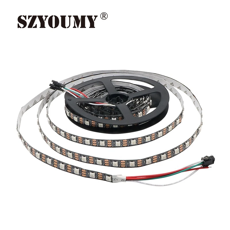 SZYOUMY DC5V светодиодные полосы WS 2812 5 м 300 светодиодов 60 пикс./м не обладает
