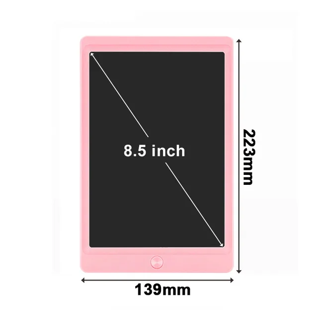 8.5 inch Pink Портативный умный ЖК-планшет для письма электронный блокнот Рисование графика почерк доска с кнопкой батареи планшеты - Цвет: 8.5 inch Pink