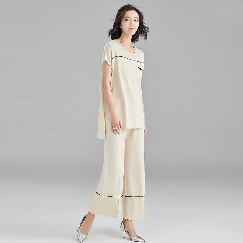 Женский Повседневный комплект из 2 предметов футболка с короткими рукавами и