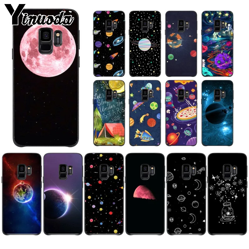 Мягкий чехол Yinuoda New Planet Space Pink Moon Spaceman для Samsung Galaxy s9 s8 plus note 8 note9 s7