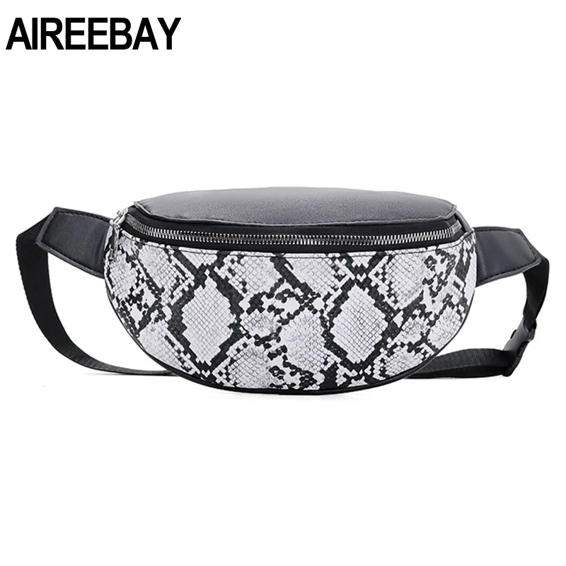 

AIREEBAY, 2019, роскошная дизайнерская женская поясная сумка со змеиным узором, модная брендовая Женская поясная сумка из искусственной кожи, Пов...