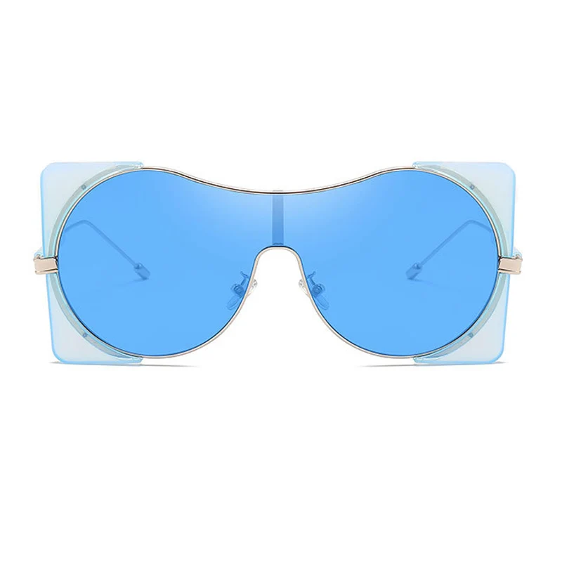 Clear Blue-Blue ALOZ MICC, модные женские солнцезащитные очки для мужчин, брендовые дизайнерские Роскошные негабаритные солнцезащитные очки, женские ретро очки, UV400 Oculos Q14 - Цвет линз: Clear Blue-Blue