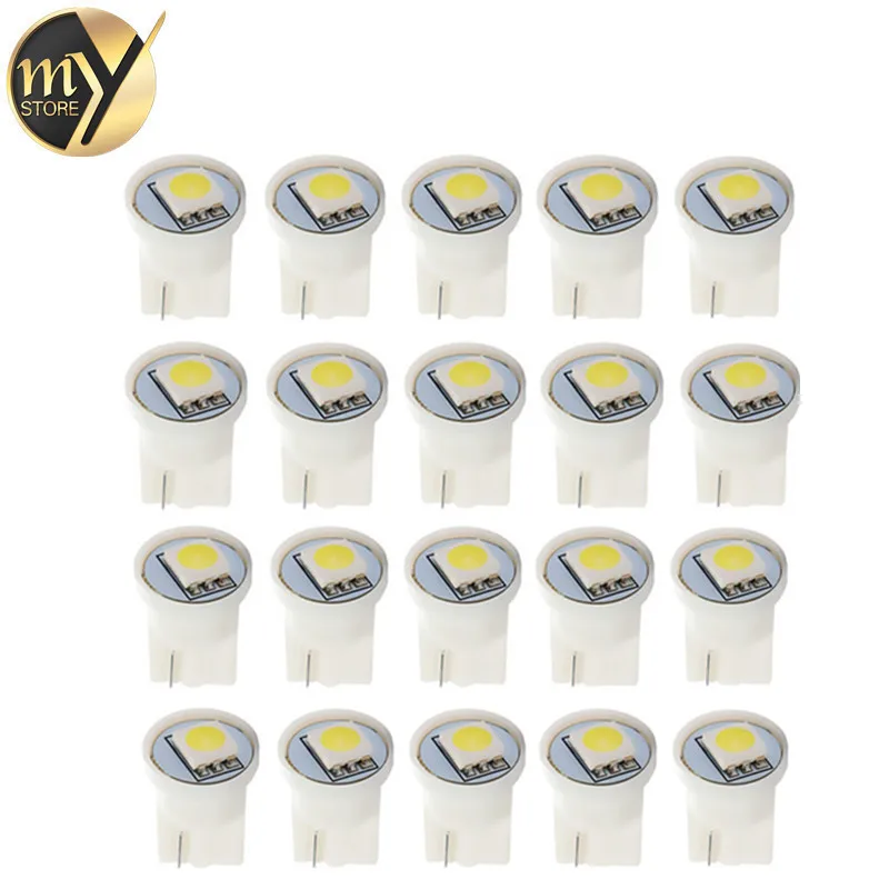 Светодиодные лампы для салона автомобиля T10 1 SMD 5050 20 шт. чистый белый 194 W5W 501 12 В|car