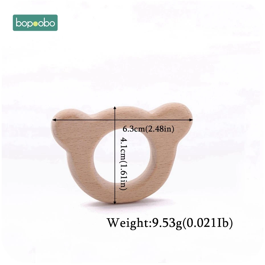 Bear Bopoobo 20 шт. детские погремушки бук деревянный браслет для прорезывающихся зубов игрушки для новорожденных Детские Монтессори тренажерный зал игрушки деревянный Peandant - Цвет: Bear