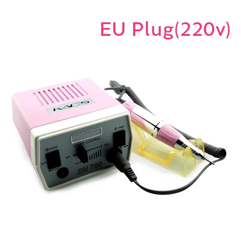 pink 220V EU PLUG 35 Вт электрическая дрель для ногтей с педалью для маникюра и педикюра, набор напильников для дизайна ногтей, сверло для ногтей, маникюрная дрель и аксессуары - Цвет: pink 220V EU PLUG