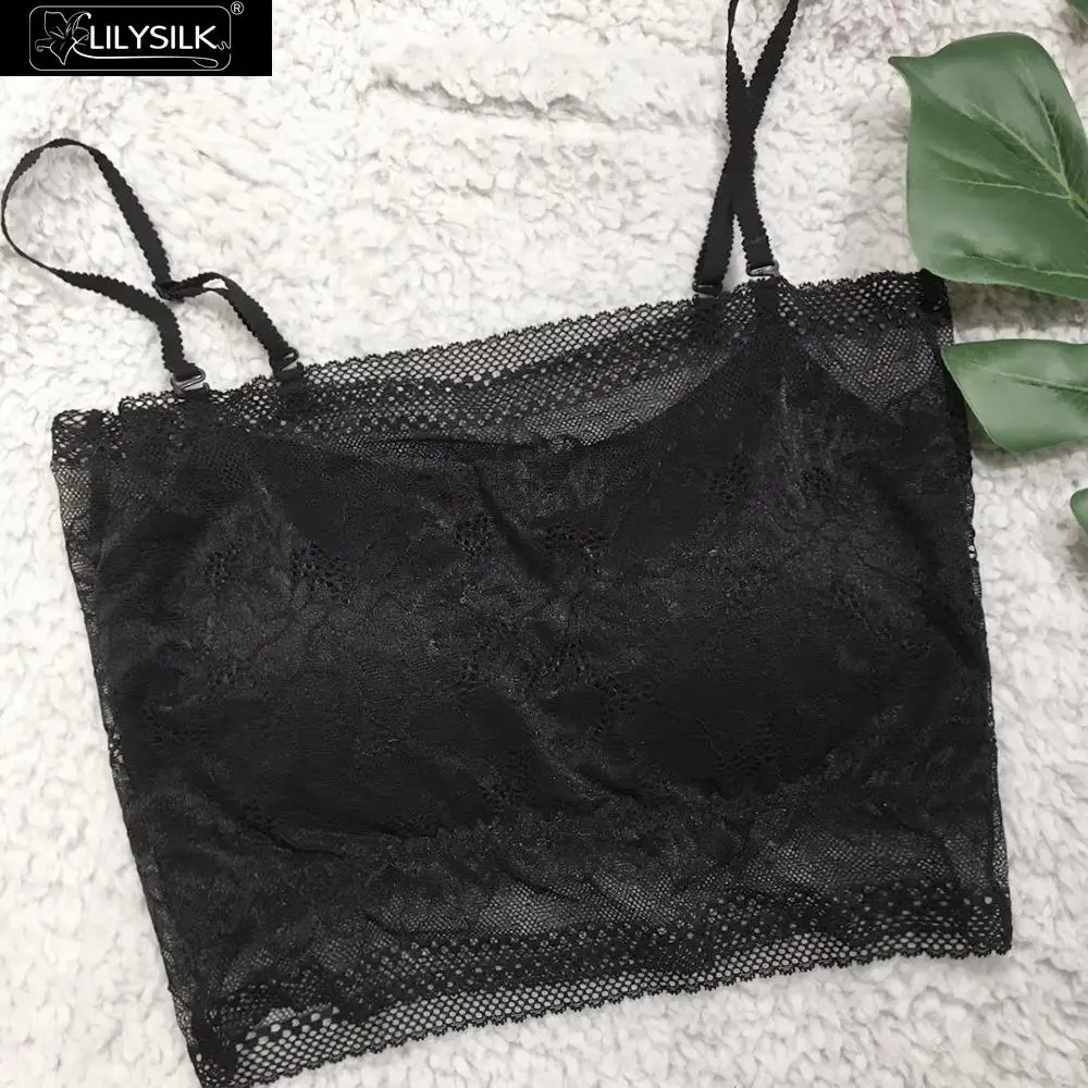 LILYSILK Шелковый бюстгальтер сексуальный кружевной мягкий женский новый