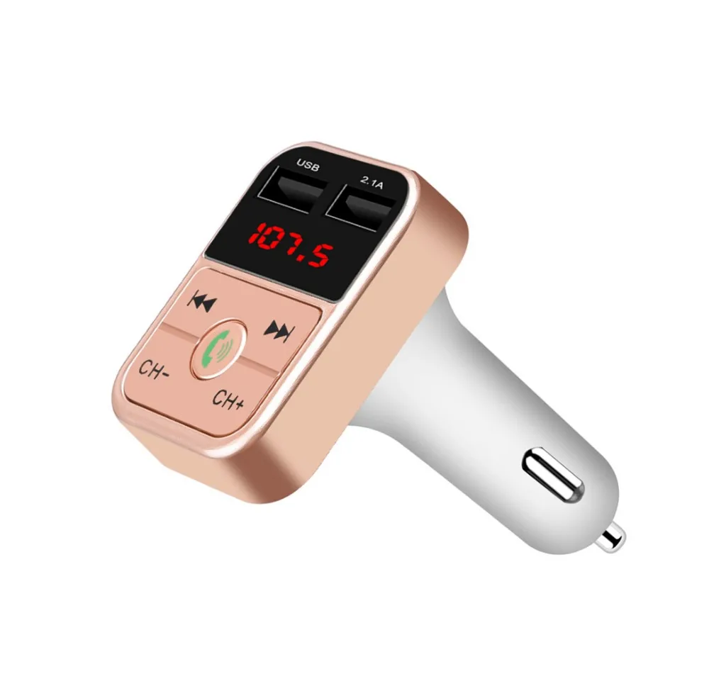 Беспроводной fm-передатчик Bluetooth 4,2 Handsfree автомобильный комплект MP3 плеер TF карта U диск AUX с микрофоном 2.1A двойной USB зарядное устройство