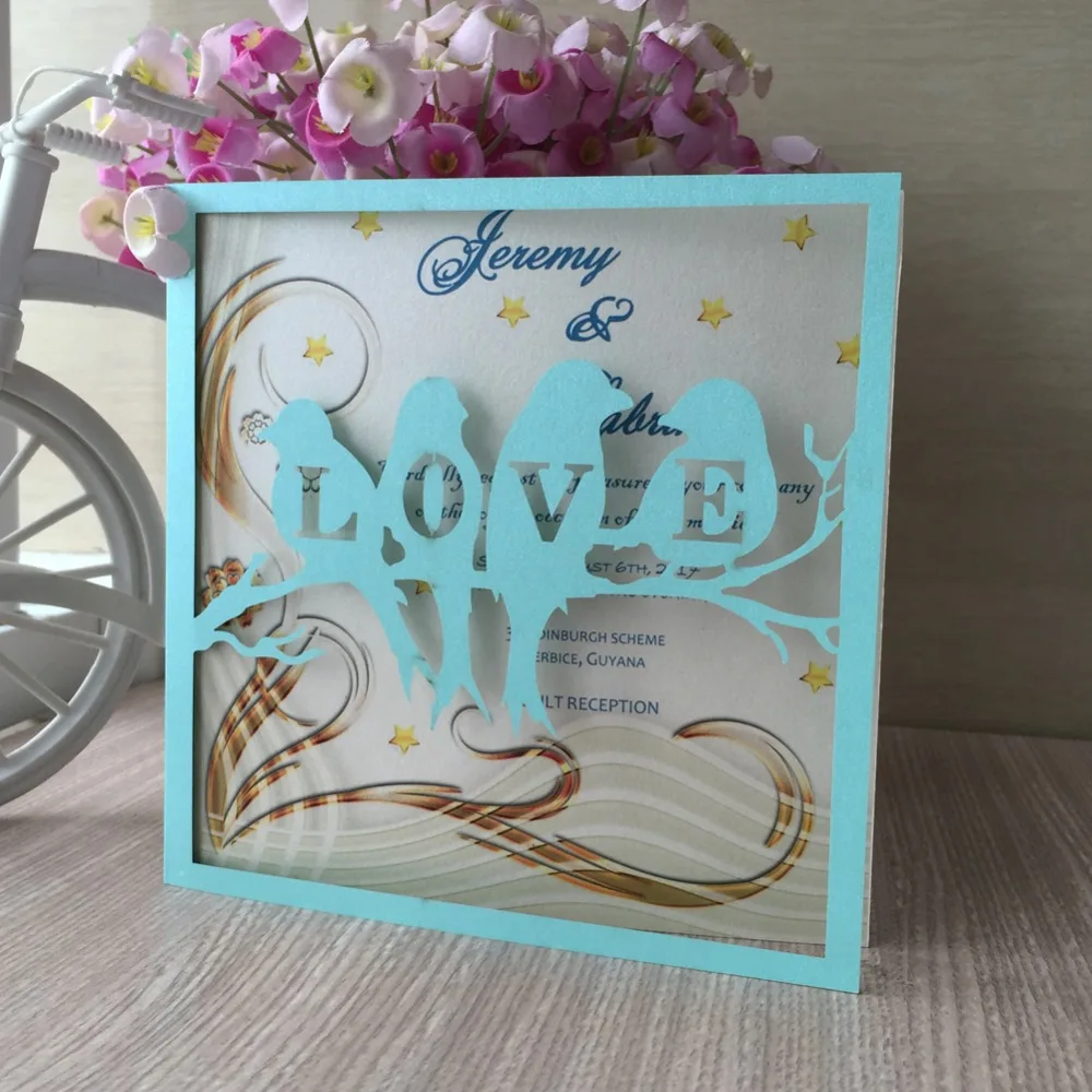 35 шт. Новое поступление блестящая бумажная птица с надписями на тему любви для