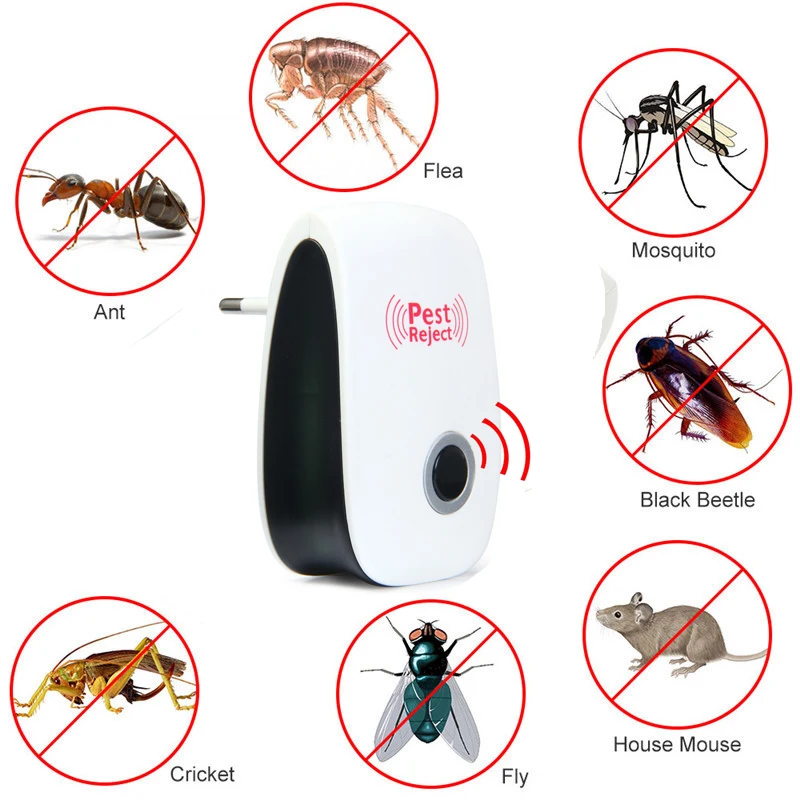 Ultrasonic Pest Reject Repeller Control Electronic Repellent Mouse Rodent Cockroach Mosquito Gopher Insect Killer | Безопасность и