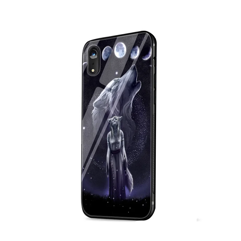 Стеклянный чехол для iPhone 5 5S SE Desxz Wolf And Girl 6 6s 7 8 Plus X XR XS Max |
