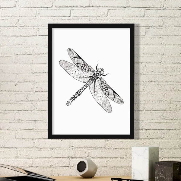 Бабочка Сова Птица Кролик Слон животный портрет эскиз круглая картина рамка