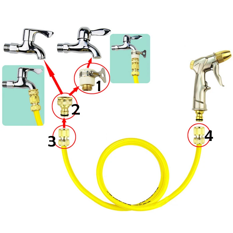 4 шт. садовые медные соединители для воды быстрый Круглый кран резьбовые крана