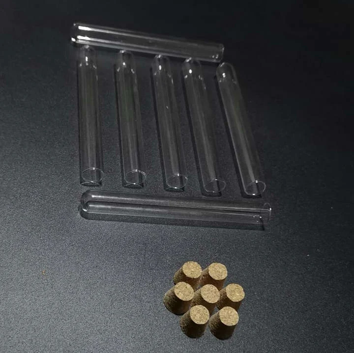 100 шт./лот 13x100 мм прозрачные стеклянные круглые нижние пробирки с пробковой