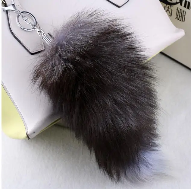1Pcs/set Cool Large Faux Fox Fur Tail Keychain Pendant Key Ring For Women Ladies Girls Handbag Hanging Charm | Украшения и