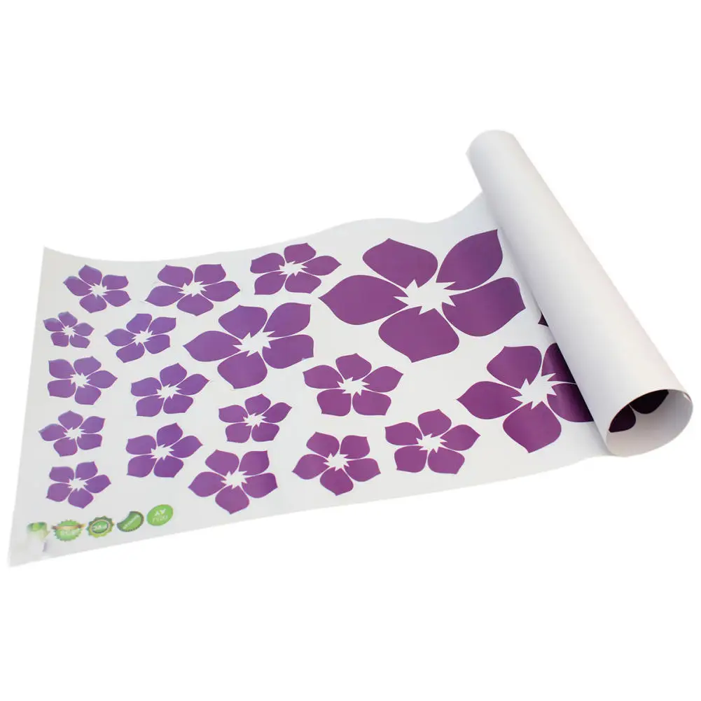 Тёмно фиолетовый цветок цветочный узор художественная Наклейка ПВХ на стену