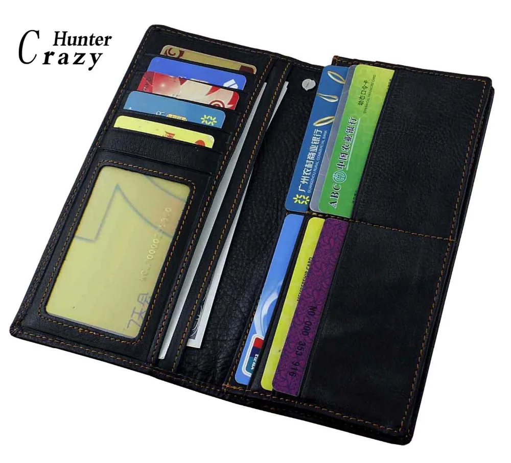 New Black Real Leather Mens Biker Card/Money Long Wallet Purse W/ Jeans Key Chain | Багаж и сумки