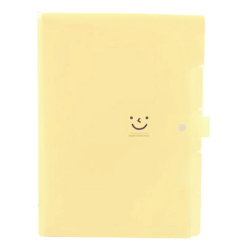 Kawaii Папки канцелярские Carpeta папка для файлов 5 слоев Archivadores кольца A4 Сумка для документов офисные карпеты - Цвет: Beige