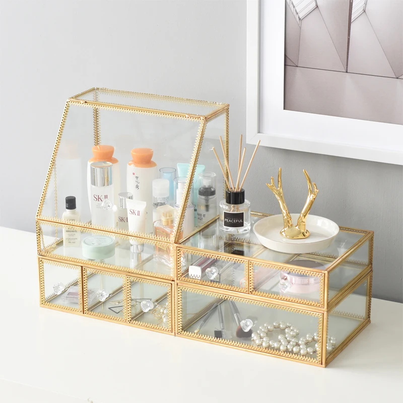 Шкатулка для ювелирных изделий в Европейском стиле стеклянный туалетный столик