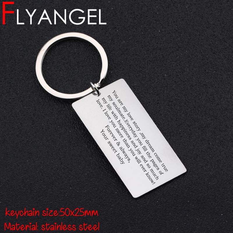 FLYANGEL горячие ювелирные изделия брелок Любовник Брелок для пары выгравированы вы