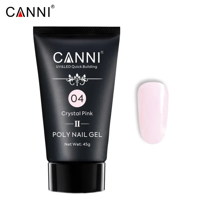 04 CANNI, новинка, продукты для дизайна ногтей, полигель для ногтей, светодиодный, натуральный, прозрачный, Кристальный, акриловый, кумуфлож, прозрачный, удлиненный, полигель - Цвет: 04
