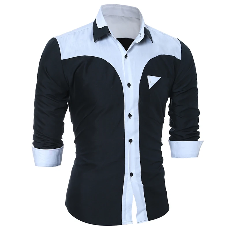 WSGYJ Brand 2018 Fashion Male Shirt Long-Sleeves Tops Youth Hit Color Mens Dress Shirts Slim Men 3XL | Мужская одежда