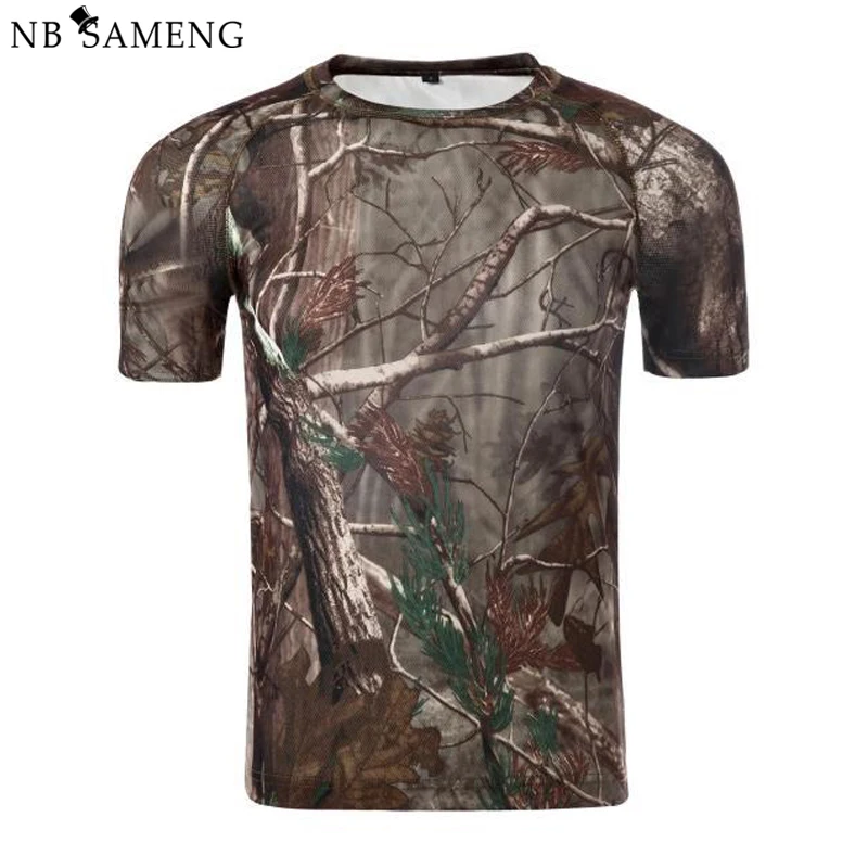 2018 Лето быстрое высыхание тонкий Камуфляж Для мужчин s рукава футболки Фитнес