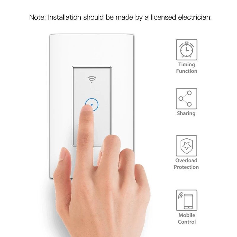 Wifi Smart Switch Walling Light US Standard Home Automation Control Сенсорный Экран с пультом дистанционного