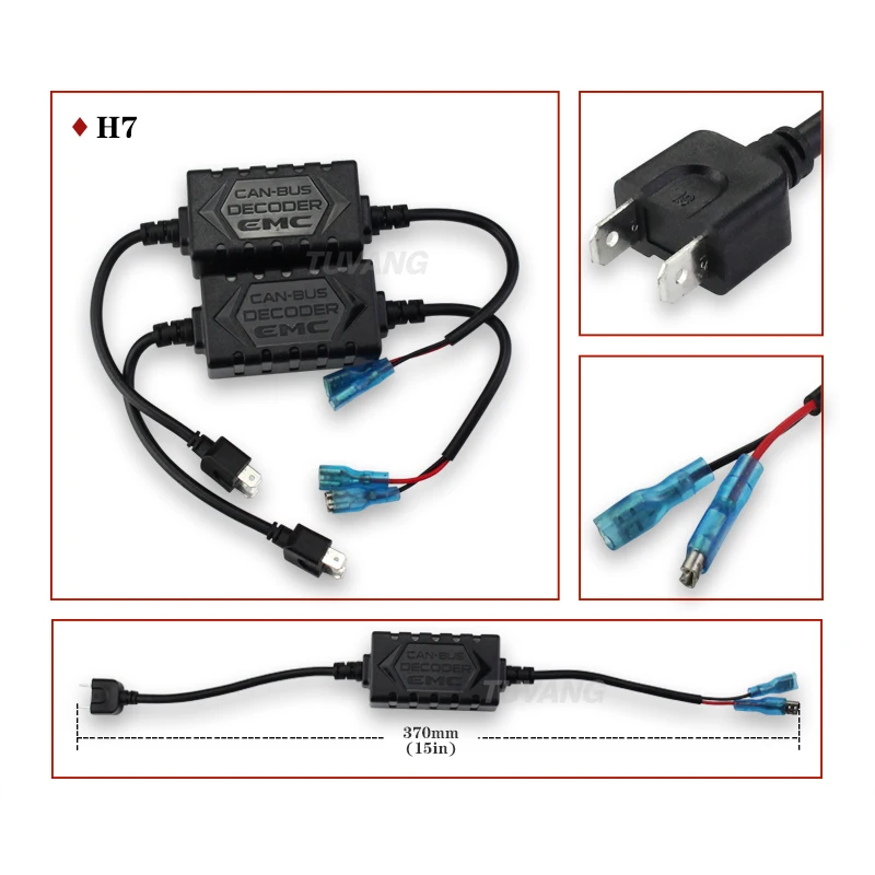 2x автомобиль светодиодный декодер H1 H3 H4 H7 H8 H11 H13 9005 9006 9004 9007 EMC CAN-шина с компенсатором помех фары Противотуманные фары DRL IC без ошибок