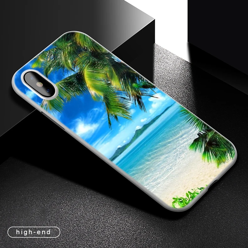 Мягкий чехол из ТПУ для i13 12 Mini 11 Pro XS Max XR X 8 7 6 Plus SE 2020 S с морскими волнами пляжным