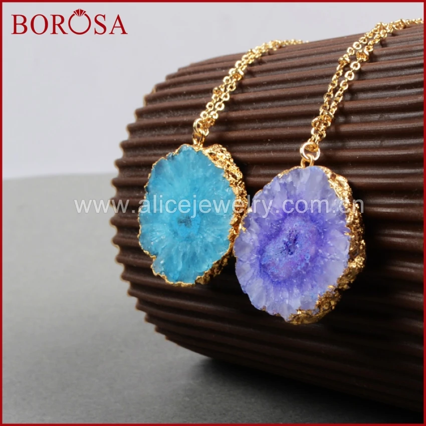 Ожерелье BOROSA с подвеской в виде радужного цветка 5 шт. золотого цвета модные