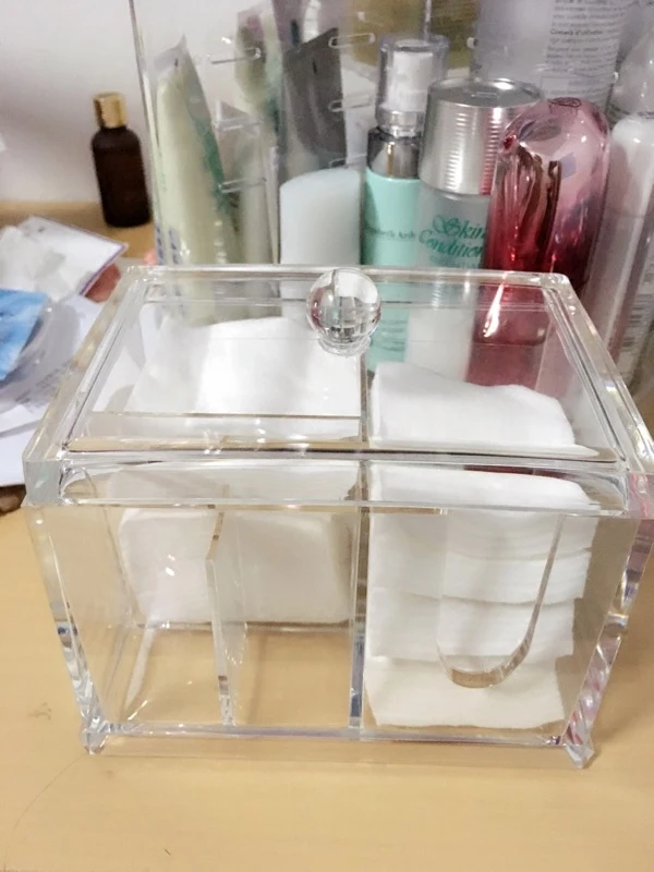 Прозрачный акриловый Органайзер держатель ватная палочка коробка для макияжа