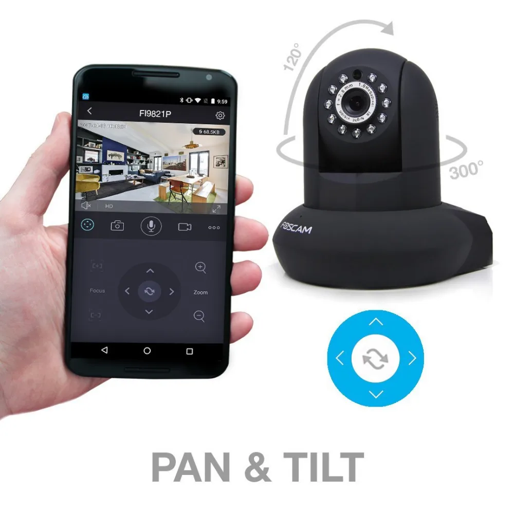 Foscam FI9821P P2P HD 720P Pan Tilt Проводная Беспроводная ip камера с ночным видением и записью sd