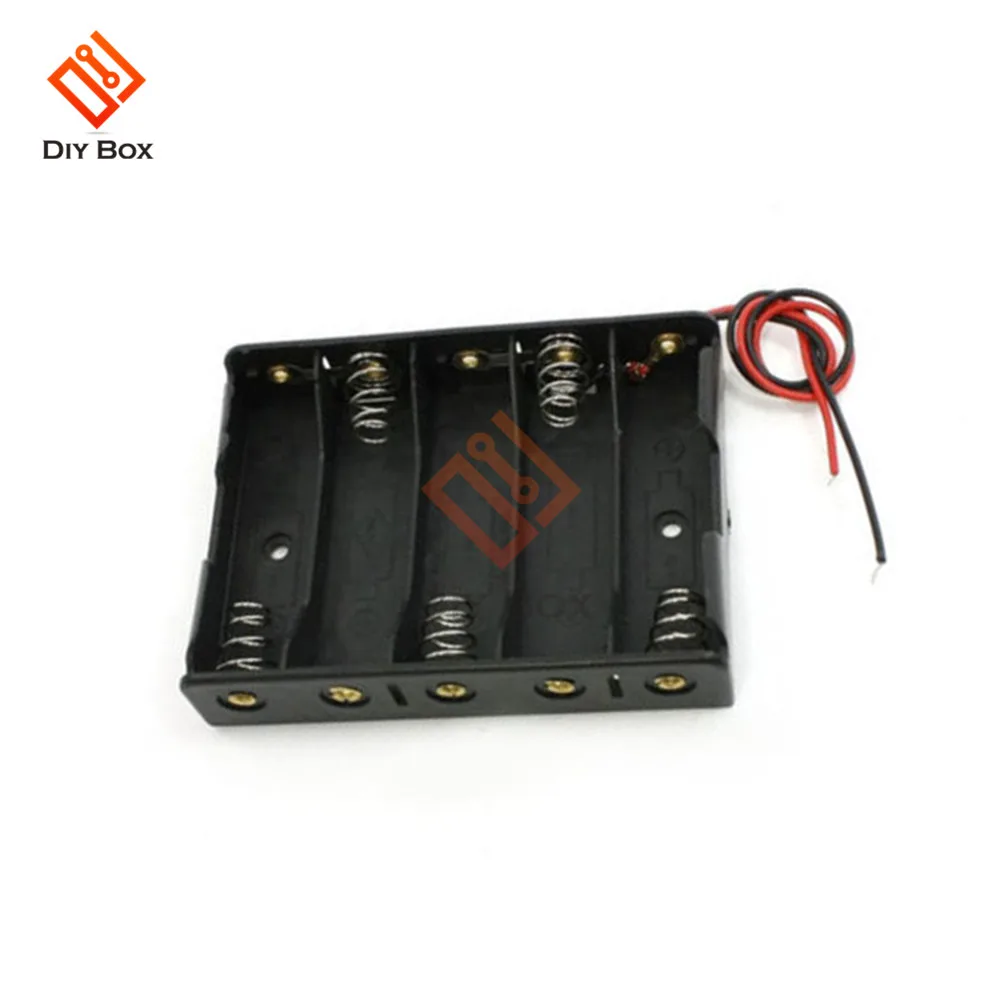 Пластиковый чехол для хранения батарей держатель проводов 5 X AA 5xAA 2A 7 V|plastic