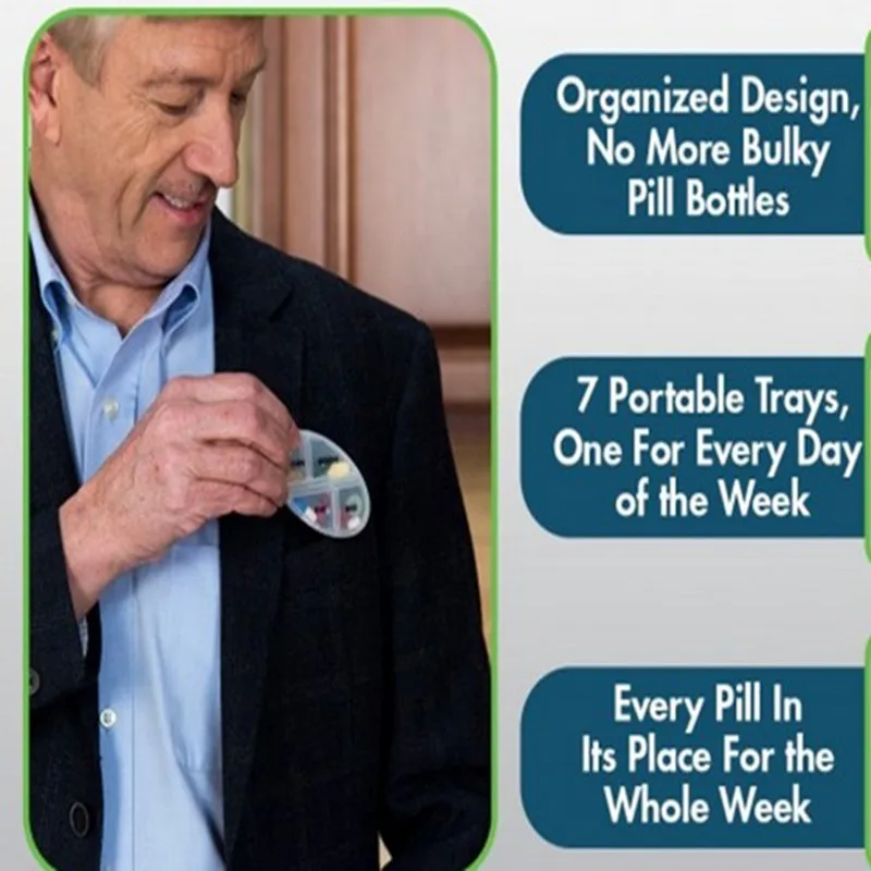 Лидер продаж 2019 коробка для таблеток органайзер на 7 дней компактный мини