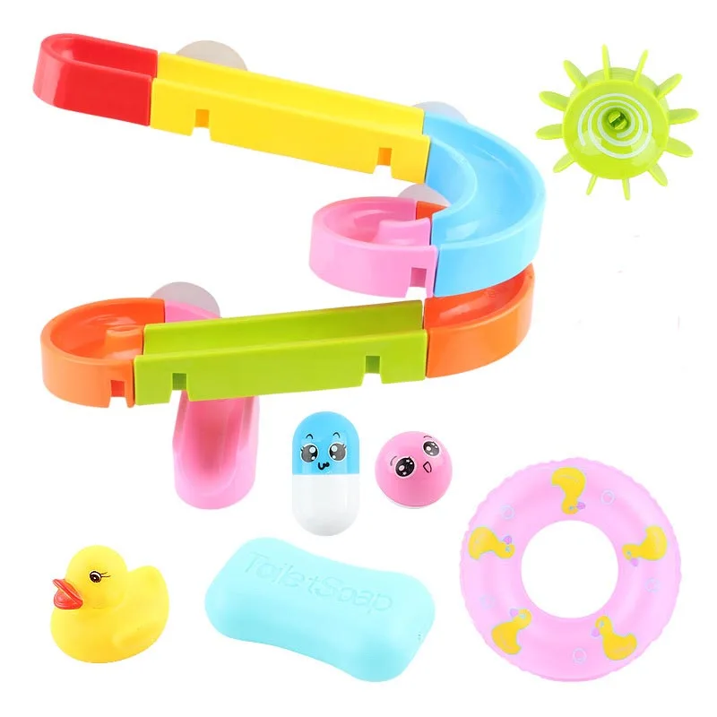 style 2 Детские Игрушки для ванны, водные игры, мраморный Лабиринт для бега, на присоске, орбиты, игрушки для ванной, Детские сборные треки, слайды, блоки - Цвет: style 2