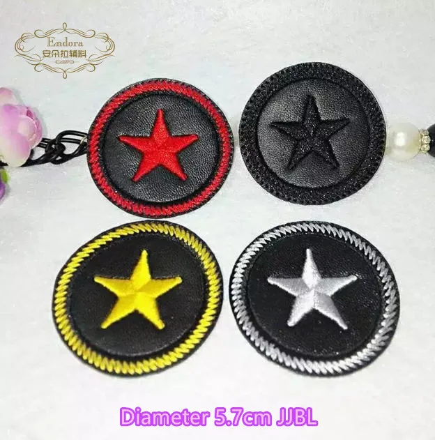 

10 pcs Round PU Patches Star Embroidered appliques for repair decoration DIY hair accessories Cute Multi Color Star Badges