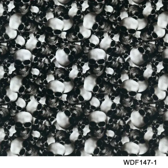 Декоративный материал WDF12280 10 ширина квадрата 1m Фотографическая пленка с черепом