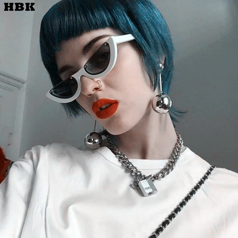 HBK Модные солнцезащитные очки кошачий глаз брендовые дизайнерские женские