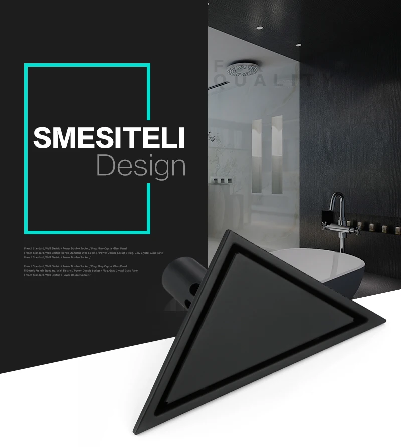 Smesiteli ванная комната дренаж для раковины скрытого типа треугольная плитка вставка Трап отходов решетки из нержавеющей стали душ слив 232*117 мм
