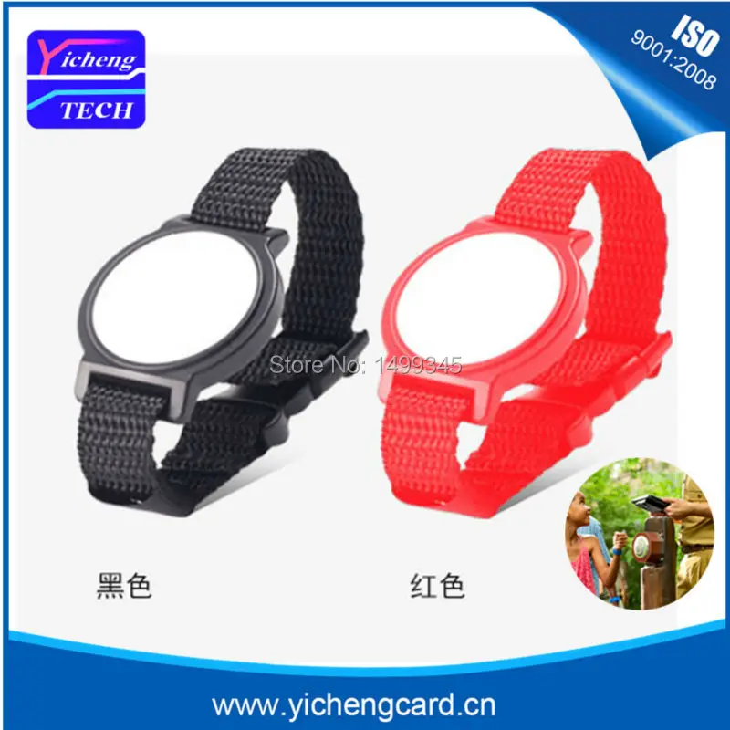 

100pcs Printing Cashless Payment ISO14443A 13.56MHZ Ultralight Nylon RFID Adjustable Bracelet Wristband for Festival Event